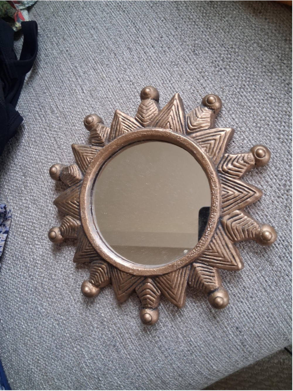 Mid Century Modern Plaster Sunburst Mirror Small